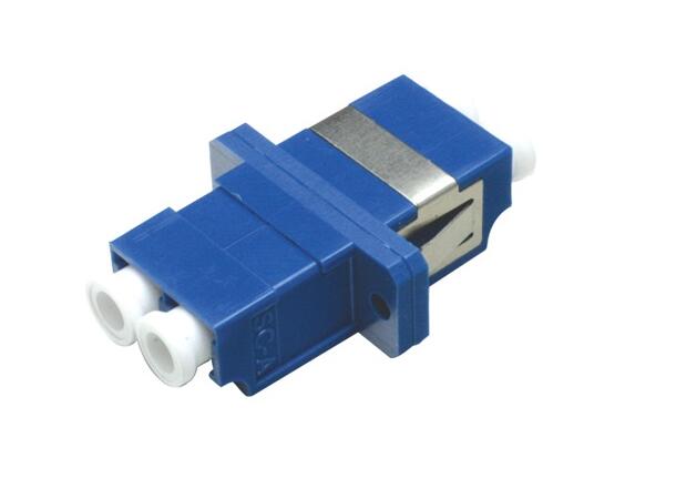 Adapter SM LC-DPX Blue With flange, metall clip, Zr. sleeve 